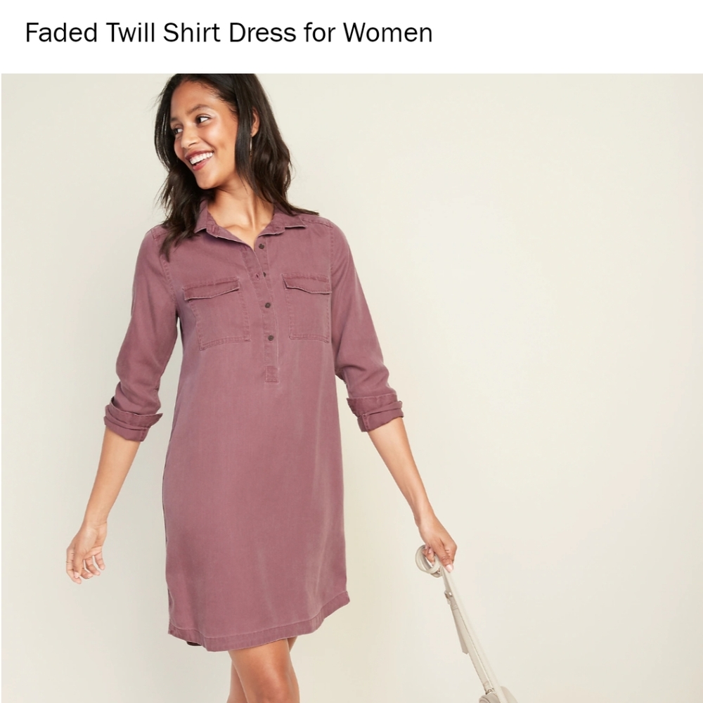 Faded Twill Dress Shirt